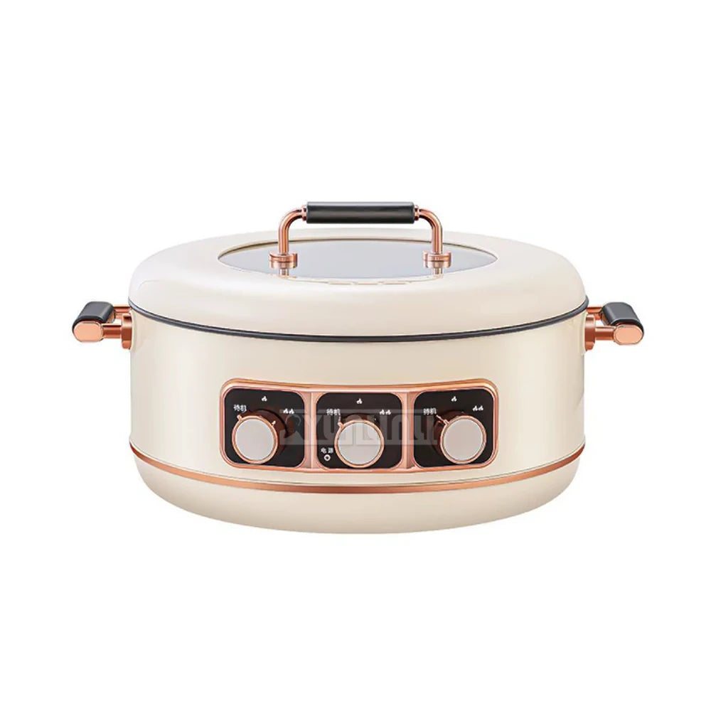 5L Electric Hot Pot High-power Cooking Electric with 3 Different Flavors Multi-functional Panela