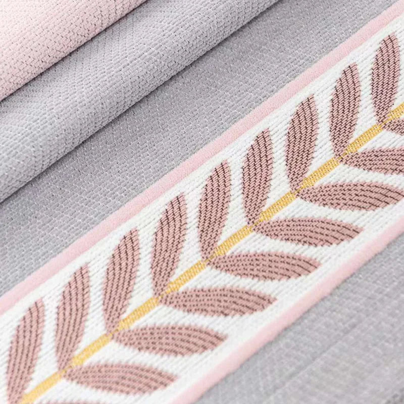 New Baby Velvet Seamless Stitching Wheat Ears Standing Edge Living Room Bedroom Blackout Curtain Blue Pink Nordic Simple Rhj