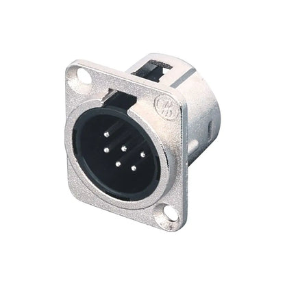 1pcs 3,4,5,6,7 pin Male/Female Black/Silver Metal Square XLR Speaker Panel mount socket Connector