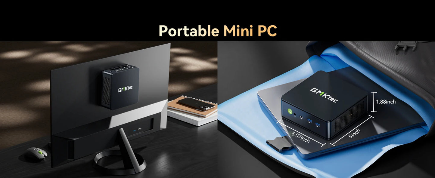 AittactXGMKtec M6 Ultra AMD Ryzen 5 7640HS Mini PC DDR5 M.2 SSD Windows 11 Pro WiFi 6E BT5.2 2.5G LAN Desktop Gaming Office PC