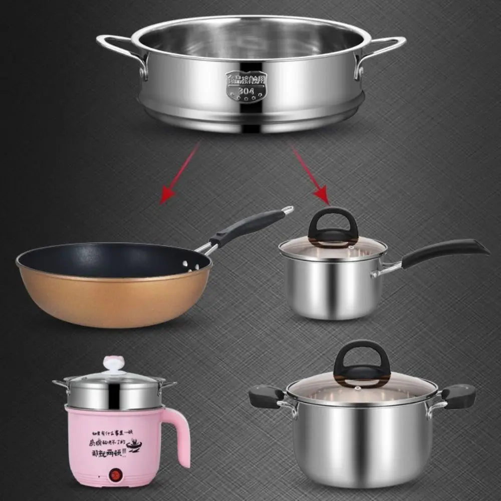 304 Stainless Steel Steamer Basket 16-32cm Thickened Pot Steaming Grid Safe Material Thicken Strainer Food Steam Rack