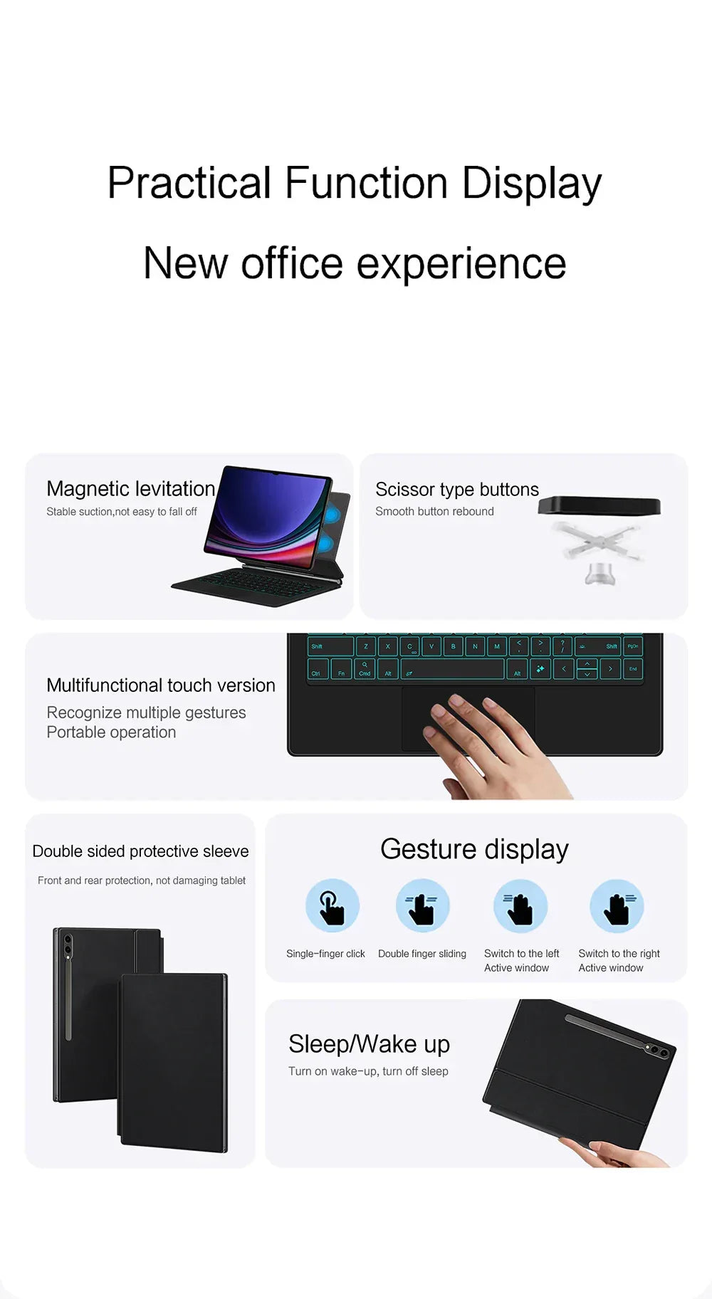 Keyboard Cover For Samsung Galaxy Tab S9 Ultra S10 S8 14.6 Inch S9U Tablet Magic Book Case X910 X916B X918U Backlight Touchpad