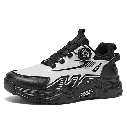 Men's casual sports shoes four season new rotating shoelaces comfort outdoor running walking shoes breathable soft-sole sneakers