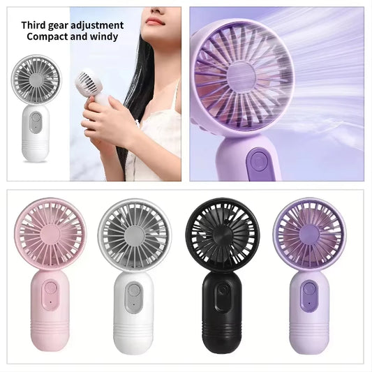 XIAOTREE Portable Fan USB Rechargeable 3-speed Handheld Fan for Men and Women Suitable for Office Outdoor Travel and Camping by PDG ibma