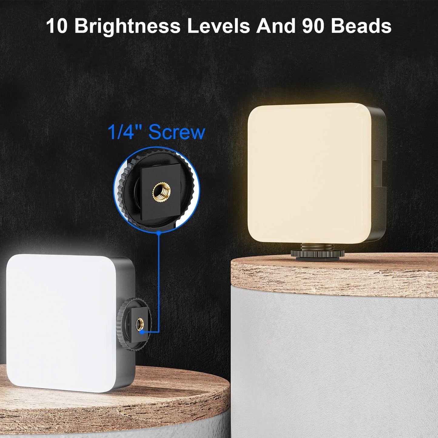WEYLLAN Led Light for Camera and Tripod Mini Portable Light Selfie Rechargeable Video Lighting Cold Shoe Adjusted 3 Light Modes