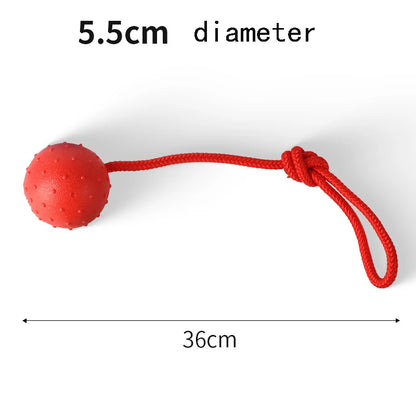 Rubber Ball with Rope Pet Teeth Indestructible Bite Toy Funny Puppy Training Solid Balls Pets Dog Chew Molar Interactive Toys
