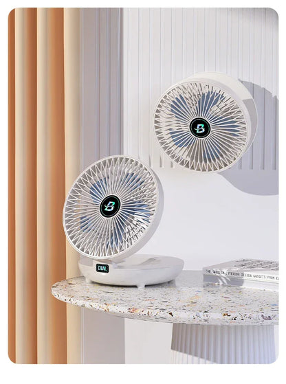 2024 Best Sellers 2IN1 Folding Desktop Fan Portable Air Conditioner Wall Mounted Fan Rechargeable With 3 Gears for Home Office