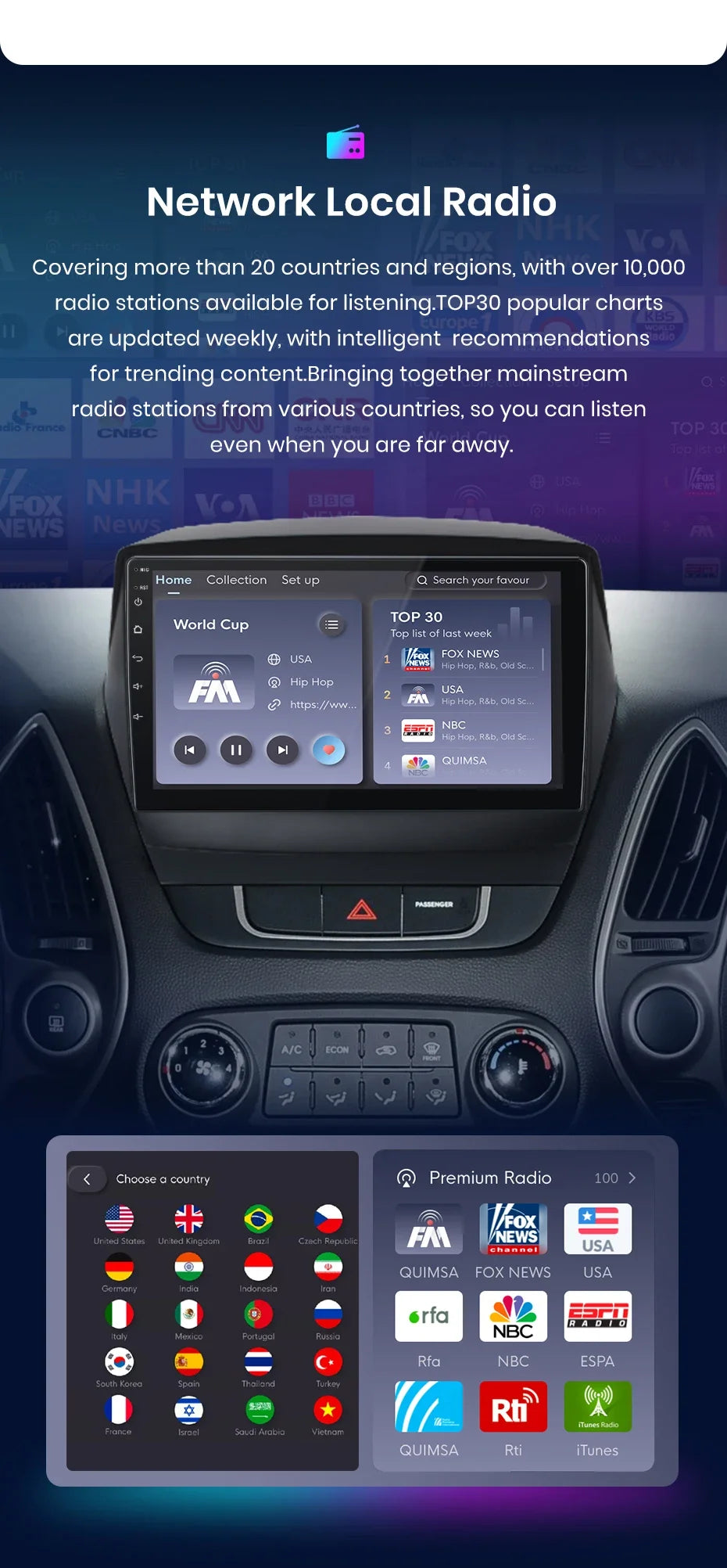 Junsun Android Wireless CarPlay Auto Car Radio For Hyundai Tucson 2 ix35 2009-2015 Car Intelligent Systems DSP SWC RDS GPS FM BT