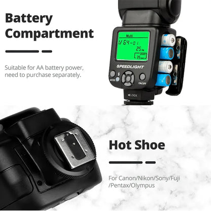 Ambitful AF970 Flash Light Speedlight Speedlite Universal for Fujifilm Olympus Nikon Canon 650D 550D 450D 60D 7D 5D Camera