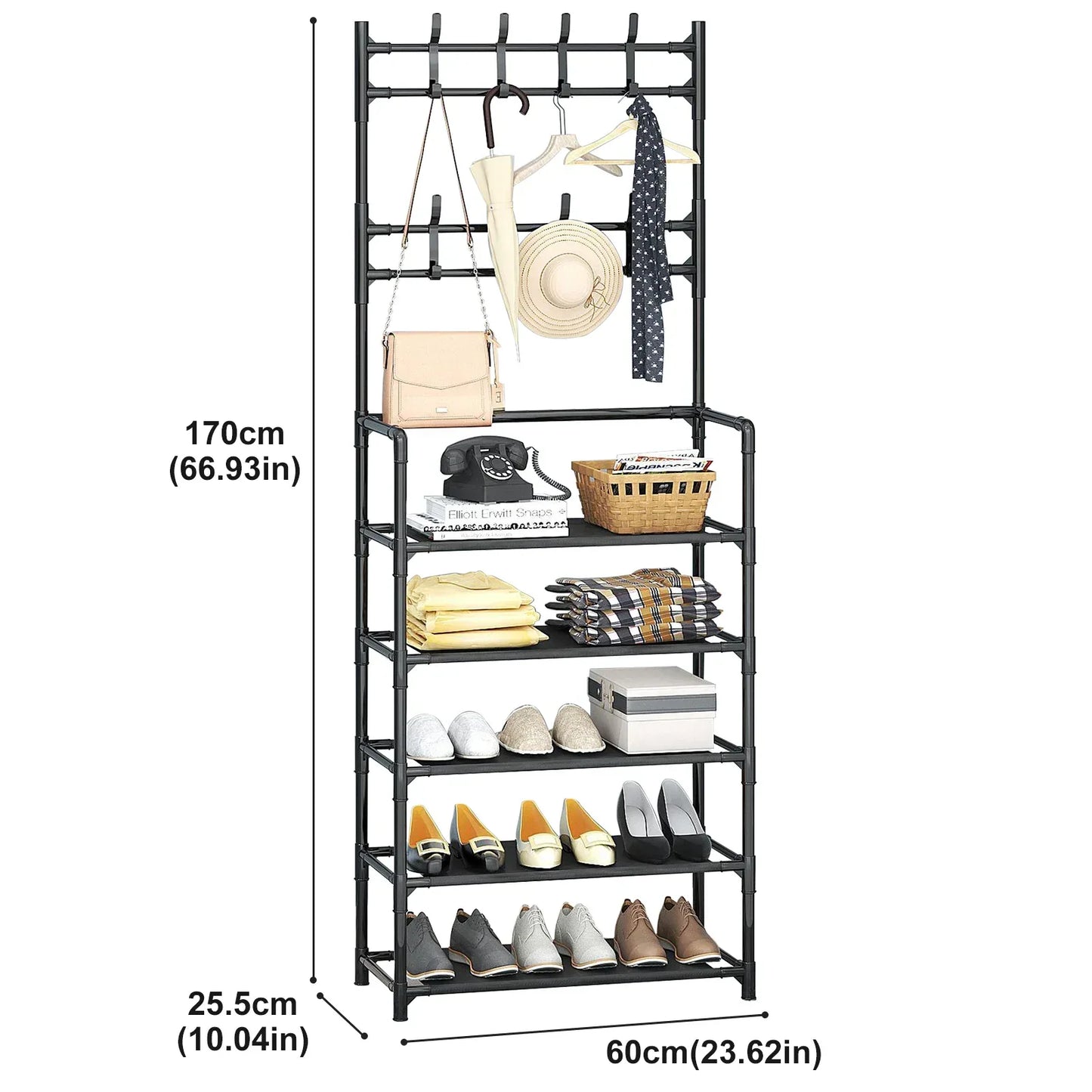 Clothes Hat Hangers Shoe Rack Multi-ayer Shoe Rack Simple Floor Shoes and Hat Racks Load-bearing Living Room Organizer Shelf