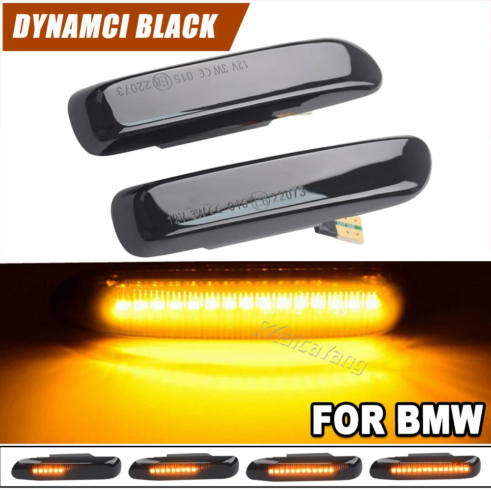 Sequential Flashing LED Turn Signal Side Marker Light For BMW 3 Series E46 Sedan Coupe Wagon Convertible 1997-2001