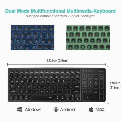 Backlight Bluetooth Wireless Keyboard with Touchpad Ergonomic Keyboard For Android Windows Desktop Laptop PC TV Box 78 Keys