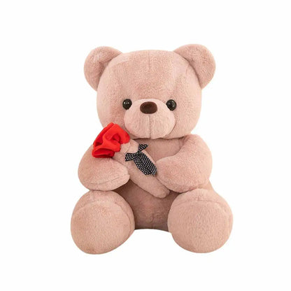 25cm Kawaii for Valentines Day Gift Teddy Bears Stuffed Animal Rose Bear Doll Valentine's Day Gift for Girlfriend