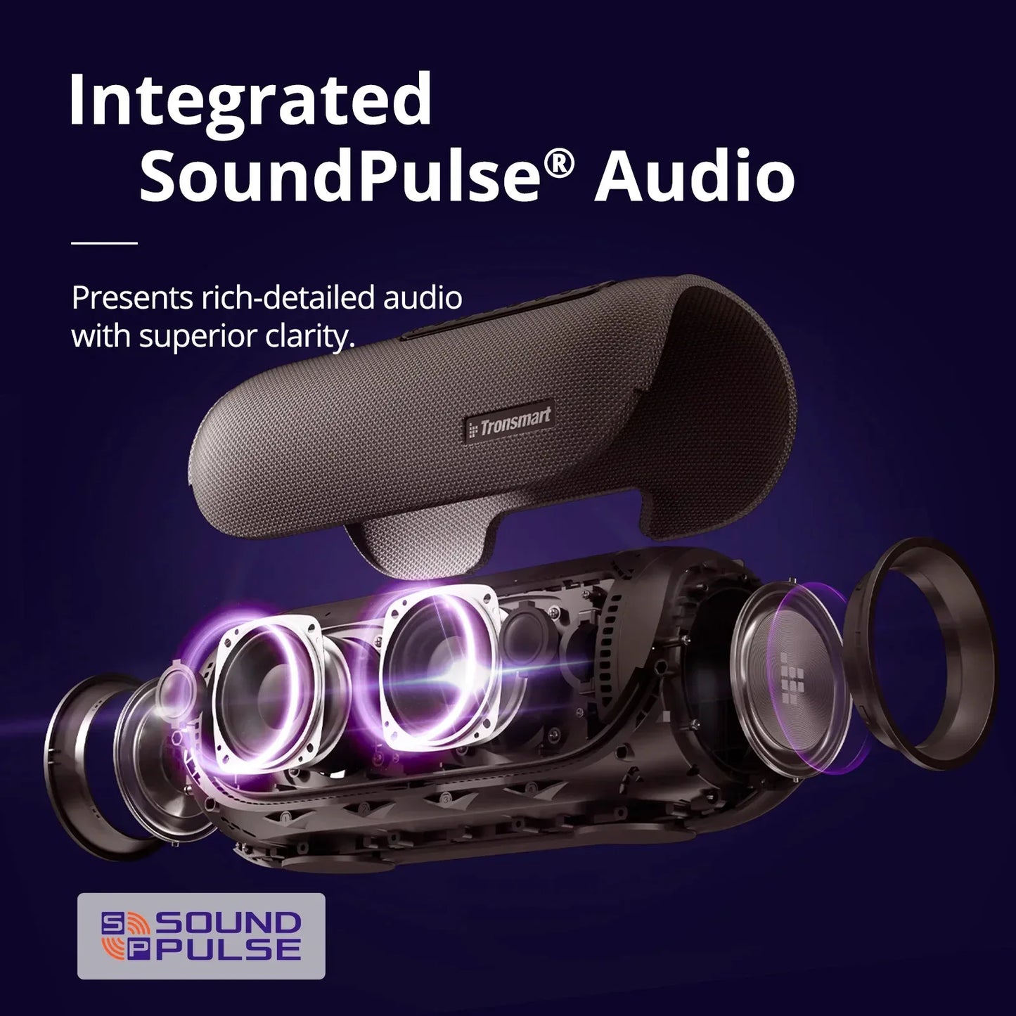 Tronsmart Bang Bluetooth Speaker Portable Party Speaker with Lossless Hi-Res Audio, Heavy Bass, App Control, Portable Handle