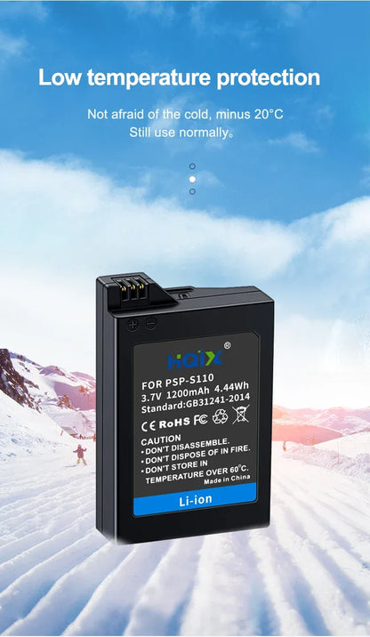 HQIX for Sony  PSP-2000 2001 2002 2003 2004 2005 2006 2007 2008 3000 3001 3002 3003 3004 Game Console PSP-S110 Charger Battery