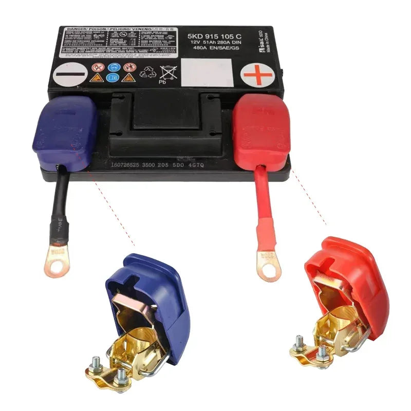 Battery Terminal Connectors 1 Pair Includes Positive and Negative 12V Car Quick-Release Connectors Suitable for Vehicles Boats