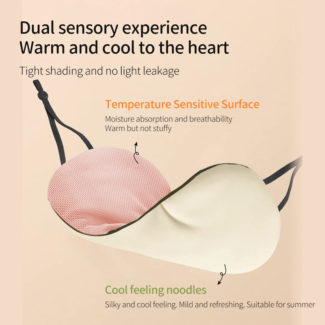 Jordan&Judy Sleeping Eyes Mask Warm and Cool Double-sided Available with Adjustable Strap Blocks Light Reduces Puffy Eyes Gifts
