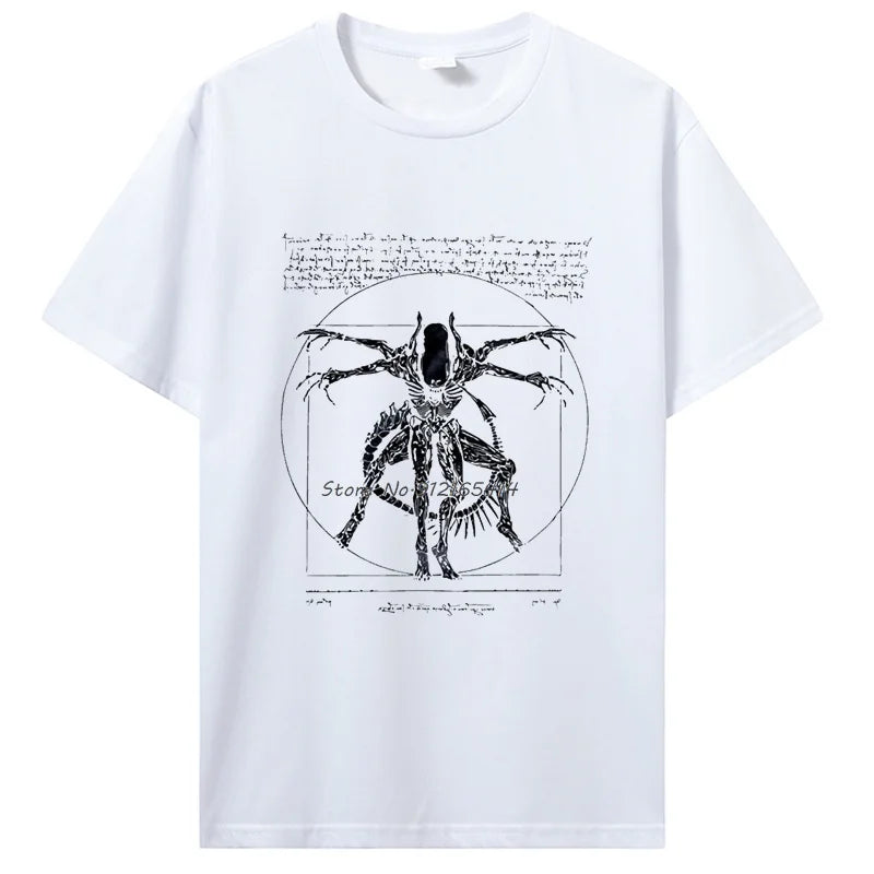 2019 Brand Tshirt Homme Tees Cool Stuff For Teenagers  Da Vinci Alien T Shirt  Gamer Gifts For Men Streetwear