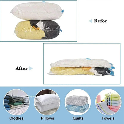 3/5pcs Travel Compression Bags, Travel Essentials Vacuum Storage Bags Space Saving Bags for Suitcases Organizer For Clothes