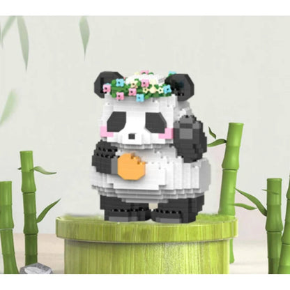 Blocs de construction Panda mignon et miniature à assembler soi-même, style chinois, jouet éducatif pour enfants.