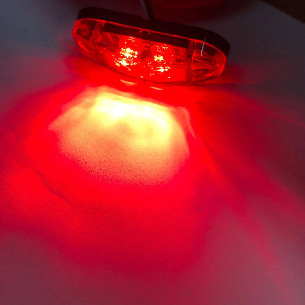 10PCS 2LED Warning Light Lightbar Breakdown Emergency Front Side Marker Light Clearance Lamp Assembly Auto Lamp Car Accessories
