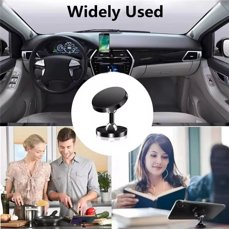Creative Dual Axis Alloy magnetic car bracket 720 ° rotation Double ball magnetic phone holder for Any model phone
