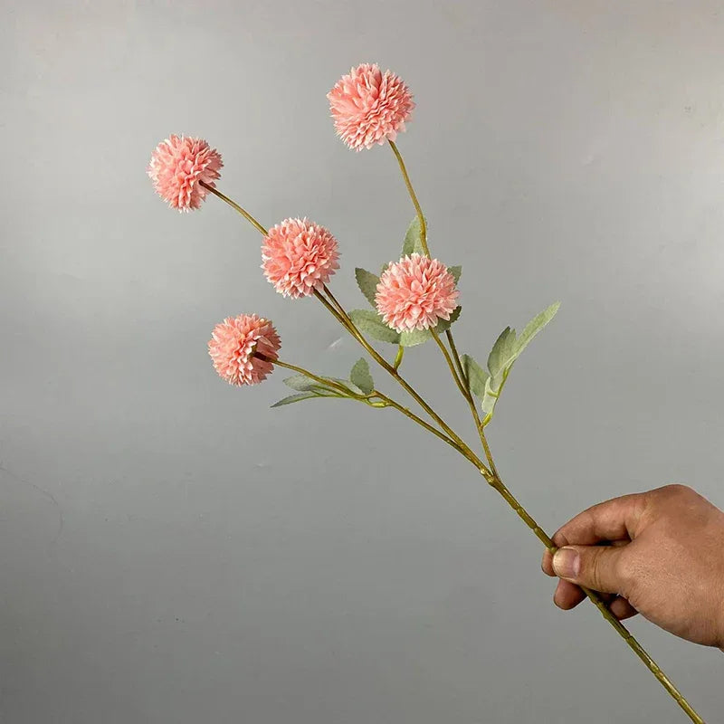 5 Head Dandelion Artificial Flowers Wedding Decoration Fake Flowers Small Thorn Ball DIY Home Decor Bouquet Valentine's Day Gift