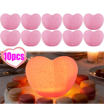 Romantic Creative 3D Love Heart LED Lamp Wedding Cake Night Light Ornament Birthday Christmas Home Ambient Light Gift Box Decor