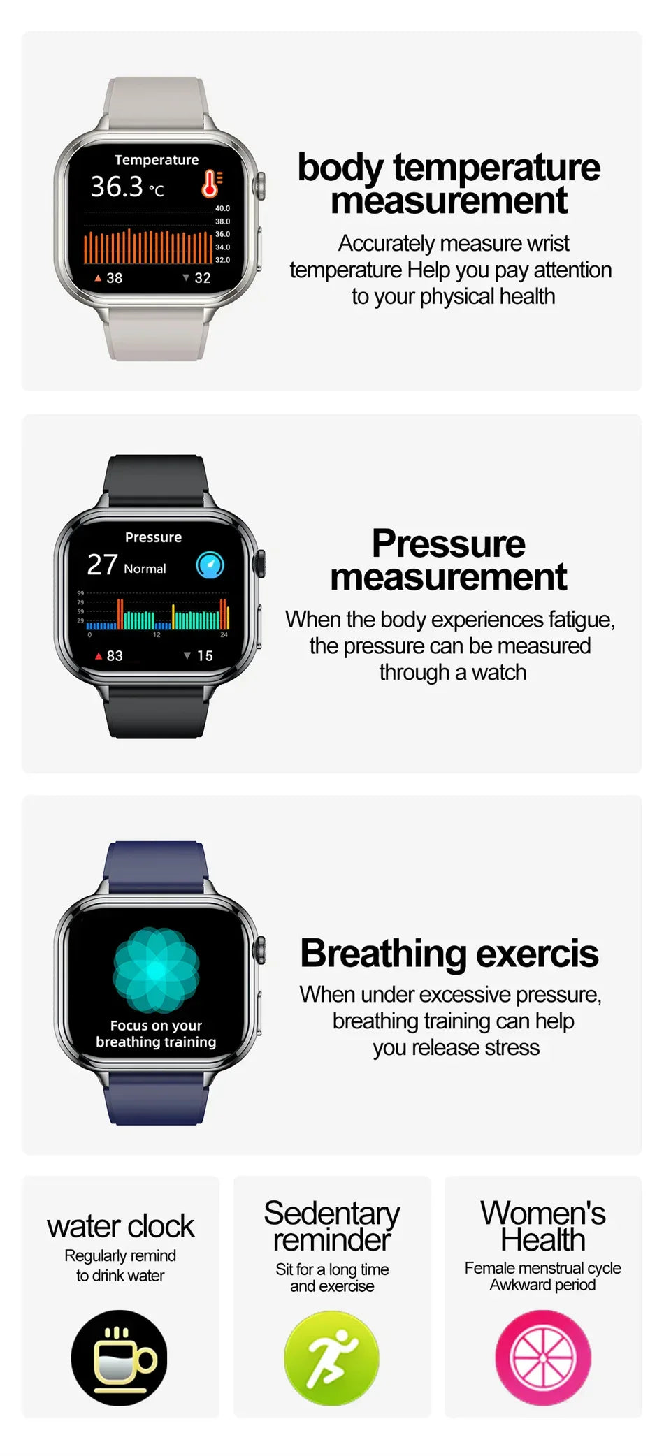 2025New Medical Grade ECG+PPG Smart Watch BMI Body Fat Uric Acid Painless Non-invasive Blood Sugar Monitoring Calling Smartwatch