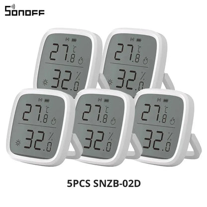 SONOFF SNZB 02D Zigbee Temperature Humidity Sensor SNZB-02D with LCD Screen for EWeLink SONOFF ZigBee Bridge Alexa Alice