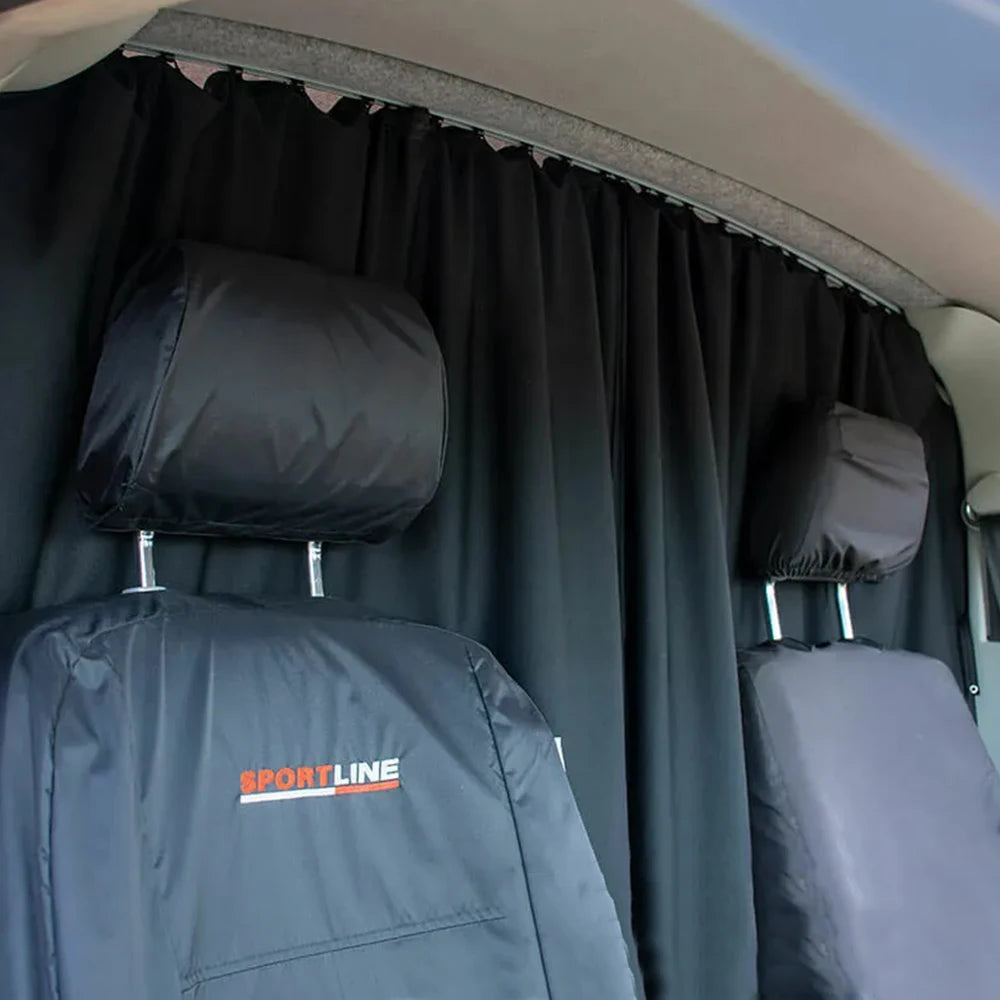 A Set CAB DIVIDER Blackout Curtain For Fiat Ducato VW T5 T6 Ford Transit Sprinter High Roof Motorhome Caravan Campervan