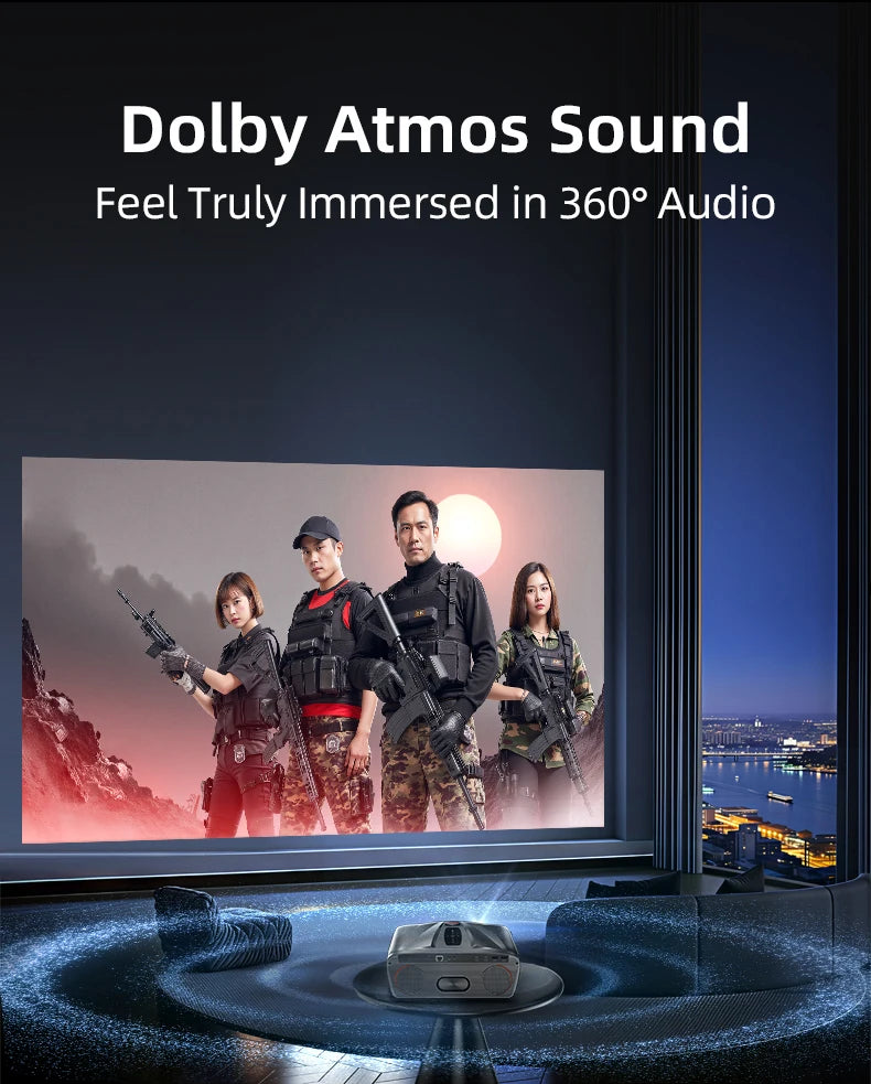Netflix Certified 4K Smart Projector Native 1080P Dolby Audio WiFi6 Bluetooth Auto Focus Auto Keystone HDR Home Theater HDMI