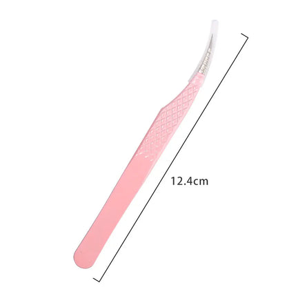 1pcs Fiber Tip Eyelash Extension Tweezers Stainless Steel Eyebrow Clip Lash Lifting High Precise Eyelashes Tweezer Makeup Tool