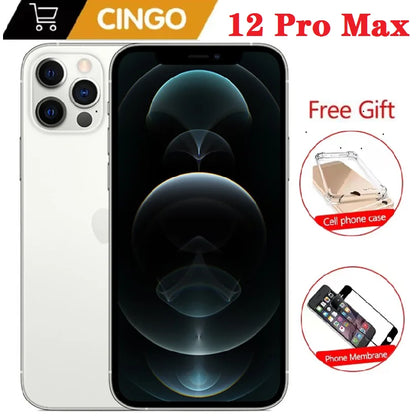iPhone 12 pro Max 6.7 Inch 128GB 256GB ROM A14 Bionic Chip iOS Original Unlock Apple Max Used Cellphone