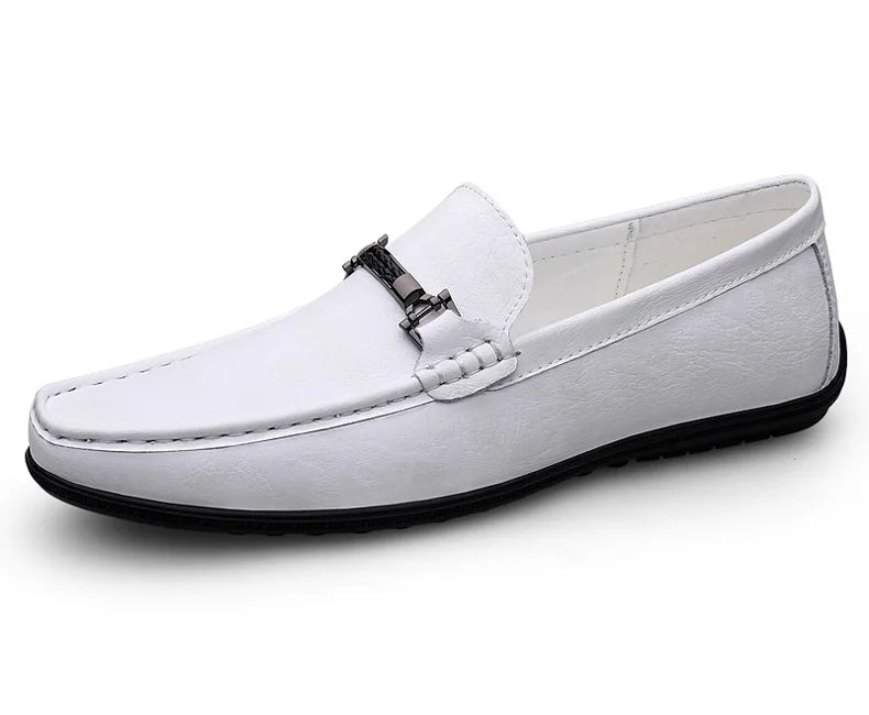 Men Loafers Slip on White Leather Shoes Casual Fashion Luxury Shoes Designer Italian Brand Loafer Moccasins Four Seasons