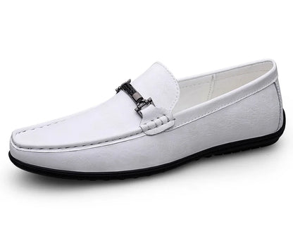 Men Loafers Slip on White Leather Shoes Casual Fashion Luxury Shoes Designer Italian Brand Loafer Moccasins Four Seasons