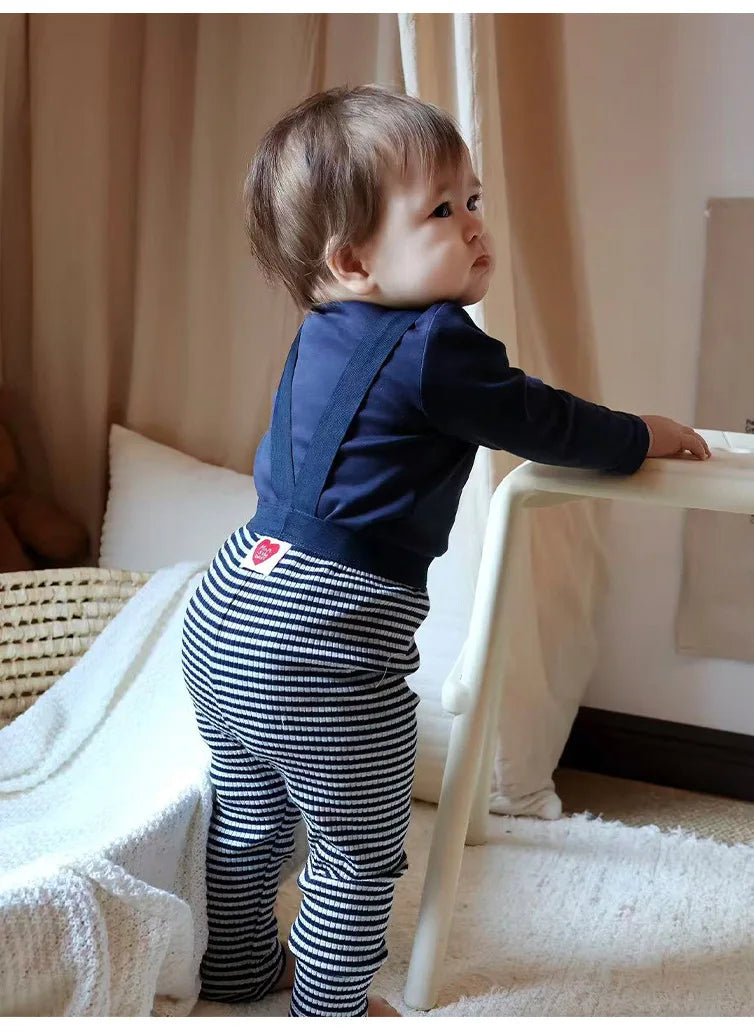 2026 Baby Boys Girls Pants Cotton High Waist Overalls PP Leggings