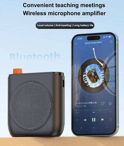 Portable Magnetic Megaphone Voice Amplifier Mini Audio Speaker with Microphone Rechargeable Loudspeaker for Teachers Tour Guider