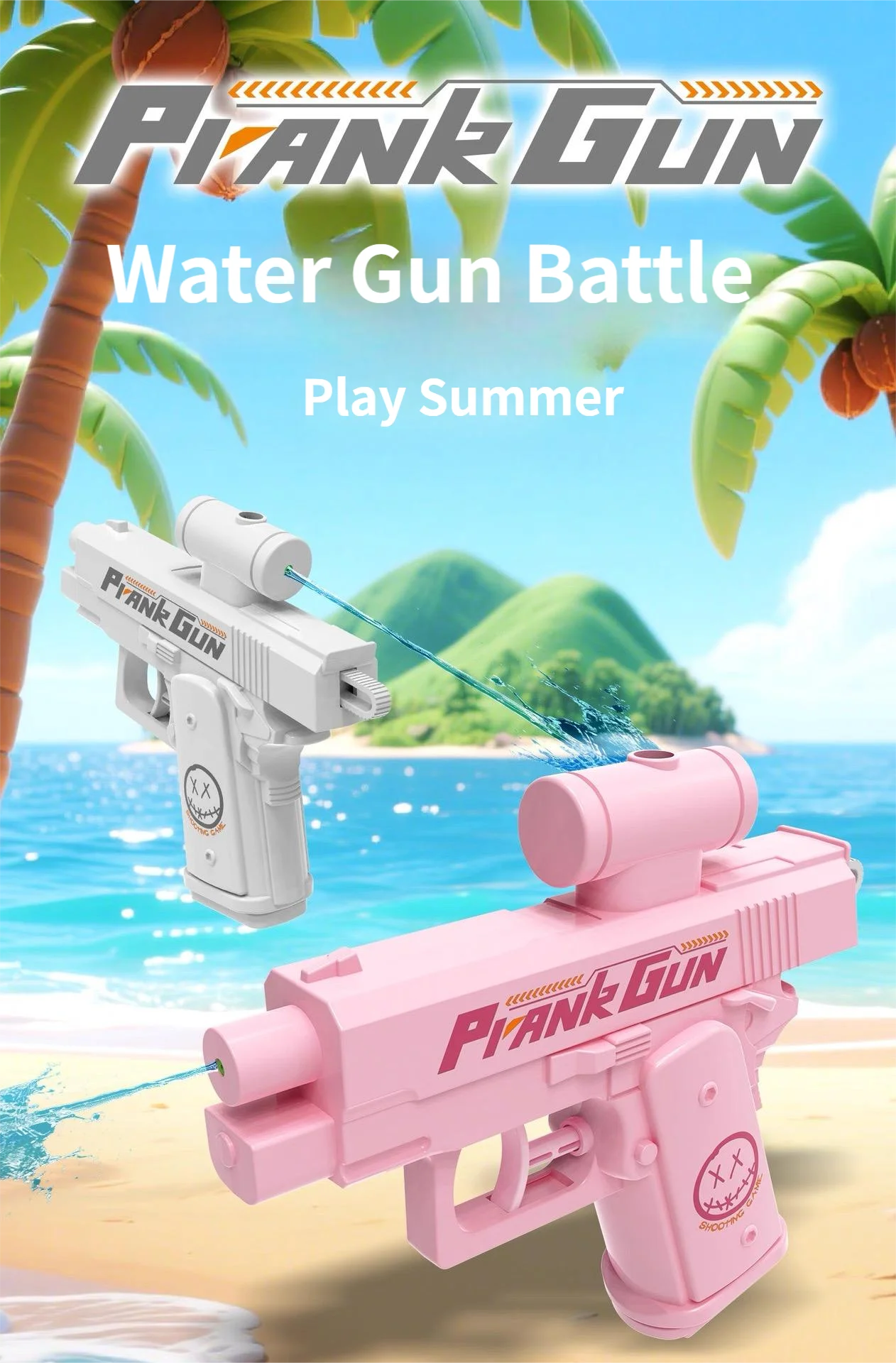 Two-Way Reverse Water Gun Prank Toys Mini Portable Squirt Gun for Kids Adults Summer Pool Beach Water Fight Stress Relief Gifts
