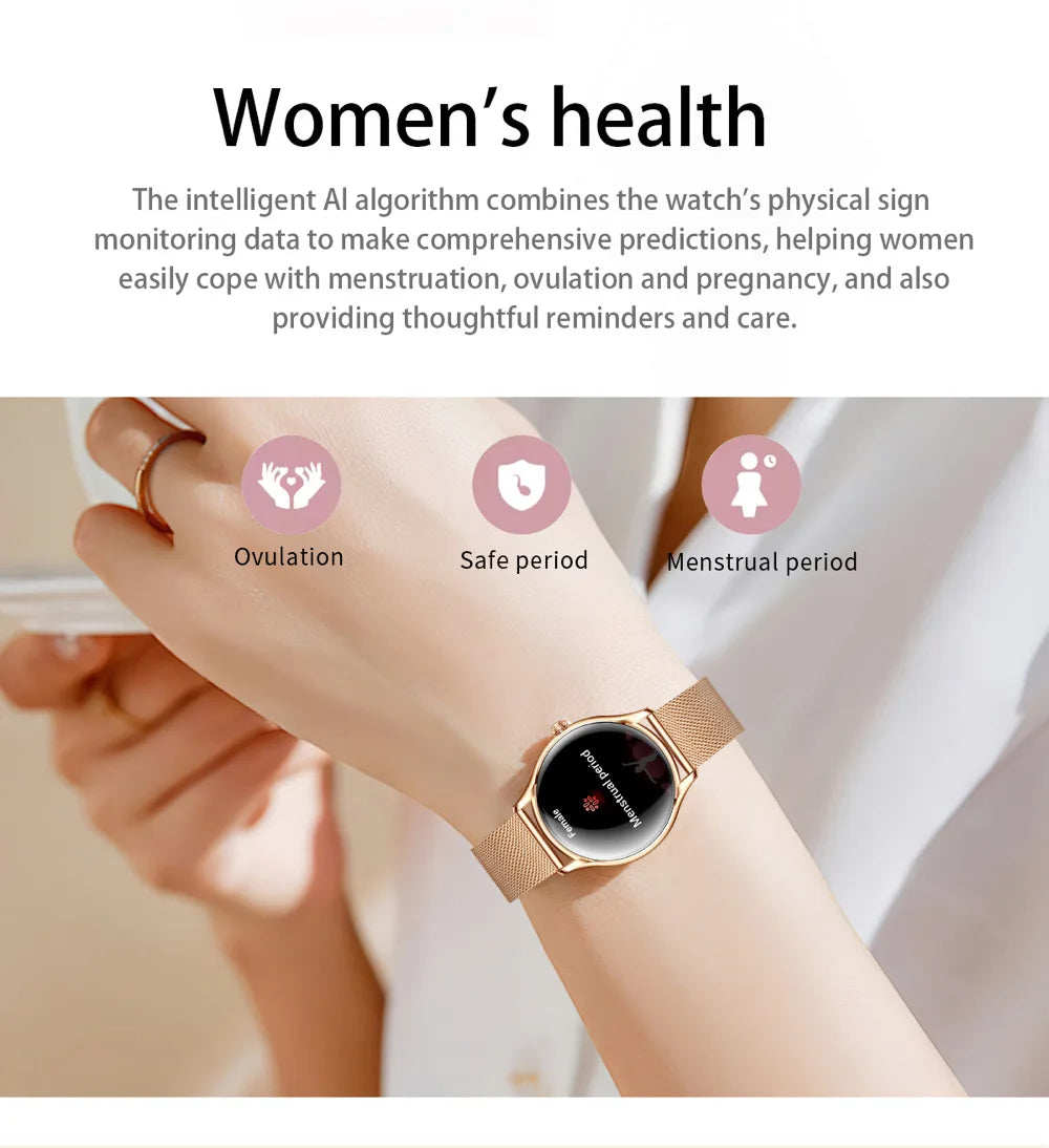 2025 New AMOLED Screen 7.9mm Ultra-thin Women Blue Tooth Call Smart Watch Heart Rate Health Lady Music Sport Fitness Smartwatch