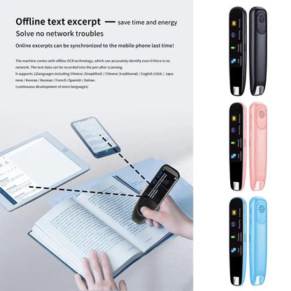 Portable Scanner Mini Handheld Document A4 Book Scanner for JPG PDF Format 300/600/900 DPI Scan Reader Pen Languages Translation
