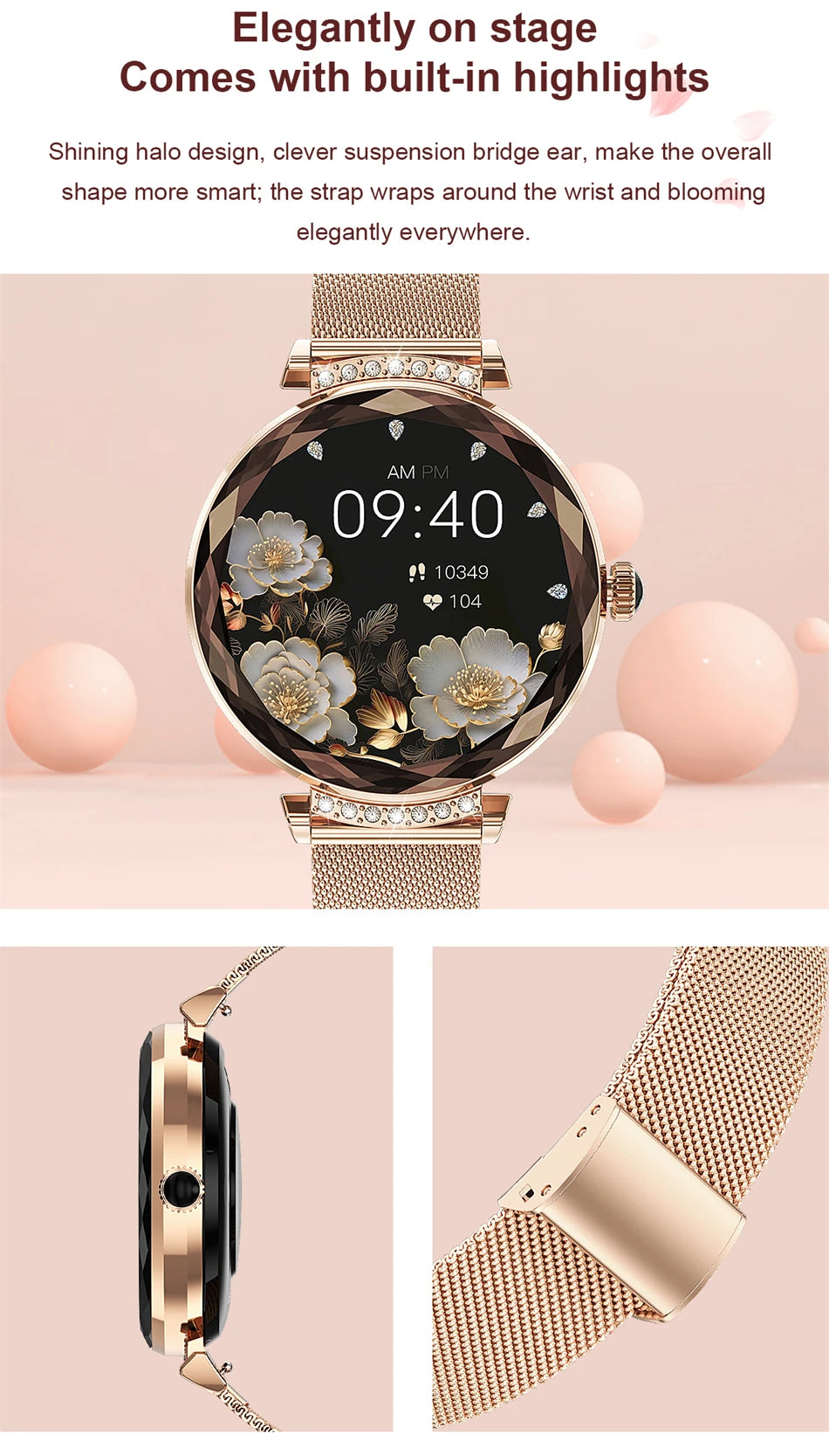 LIGE Fashion Ladies Smart Watch NX7 Pro AMOLED Screen Health Monitoring BT Call Female Women Sport Fitness Tracker Smartwatch