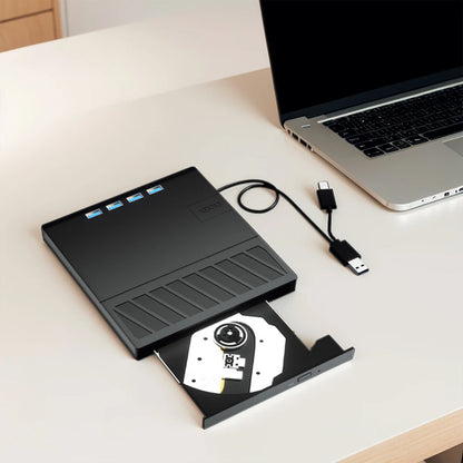 7 in 1 USB 3.0 Type C External CD DVD RW Optical Drive with SD/TF Port CD/DVD/BD -/+RW Player Burner Writer Reader for Laptop PC