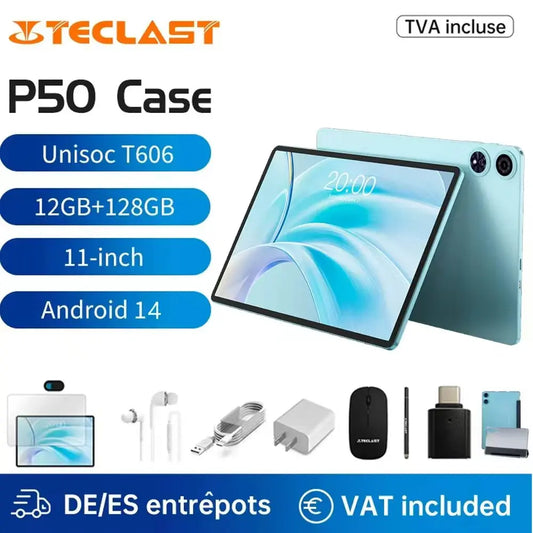 【New】Android 14 Teclast P50 Case Tablet 11" 90Hz Screen Unisoc T606 Octa-Core 4GB 128GB LPDDR4X Wifi BT5.0 7000mAh Battery