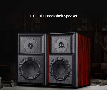 Winner TD-3 Hi-Fi Passive Bookshelf Speakers, 2.0 Stereo Wooden Enclosure Audiophile System for Home Audio