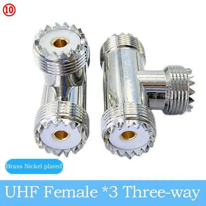UHFmale Female SO239 PL259 Connector UHF 3 Way Splitter UHF 4-hole Panel Mount Flange RF Coaxial Pure Copper High Quality