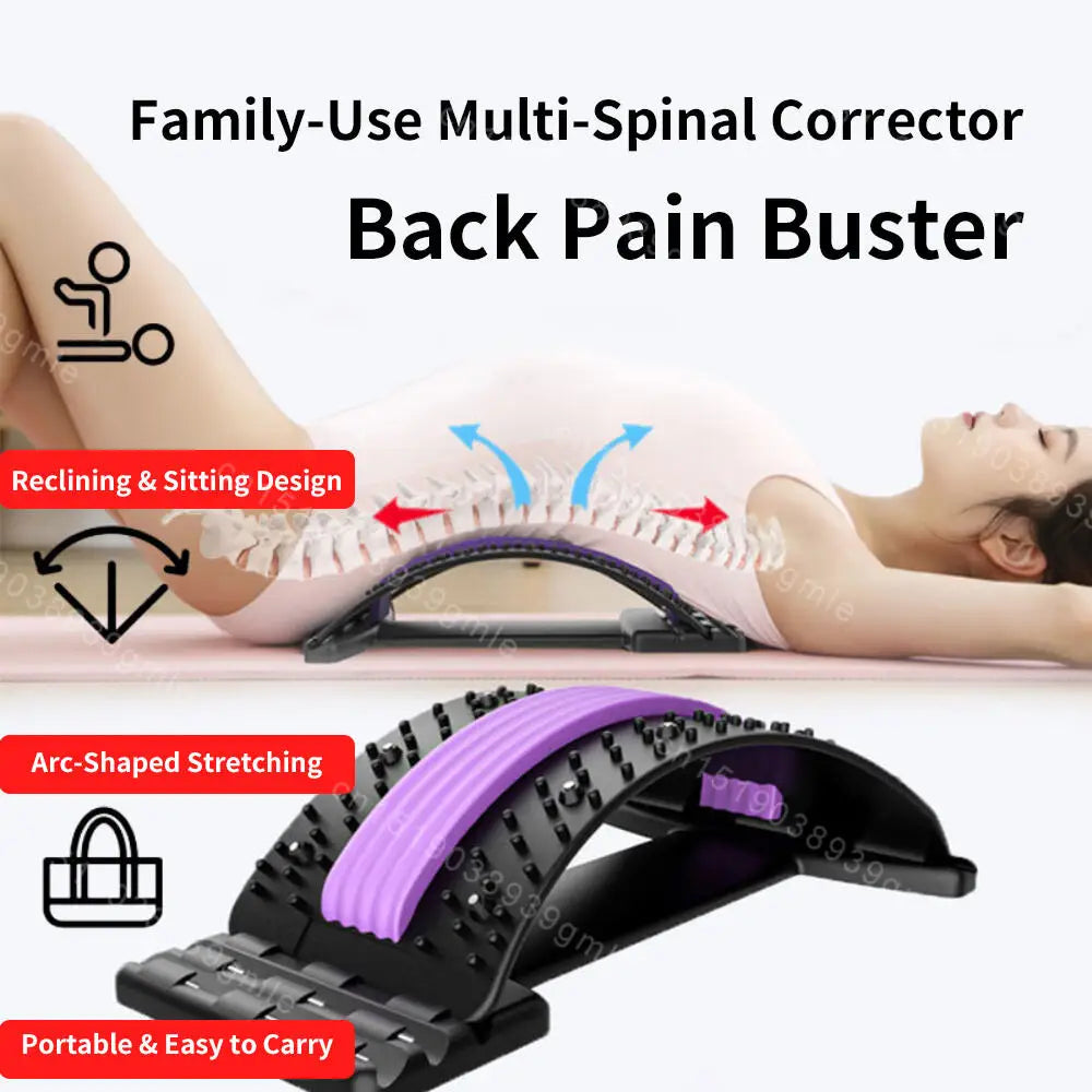 Adjustable Back Stretcher Therapy Cervical Shoulder Back Pain Relief Yoga Fitness Waist Massager Muscle Relax Posture Corrector