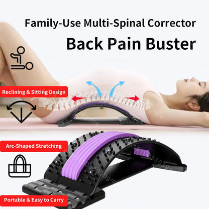 Adjustable Back Stretcher Therapy Cervical Shoulder Back Pain Relief Yoga Fitness Waist Massager Muscle Relax Posture Corrector