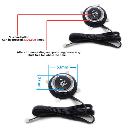 Universal Car alarm with remote starter Autostart system Start stop button system Car accessories Alarm automotive Smart lock