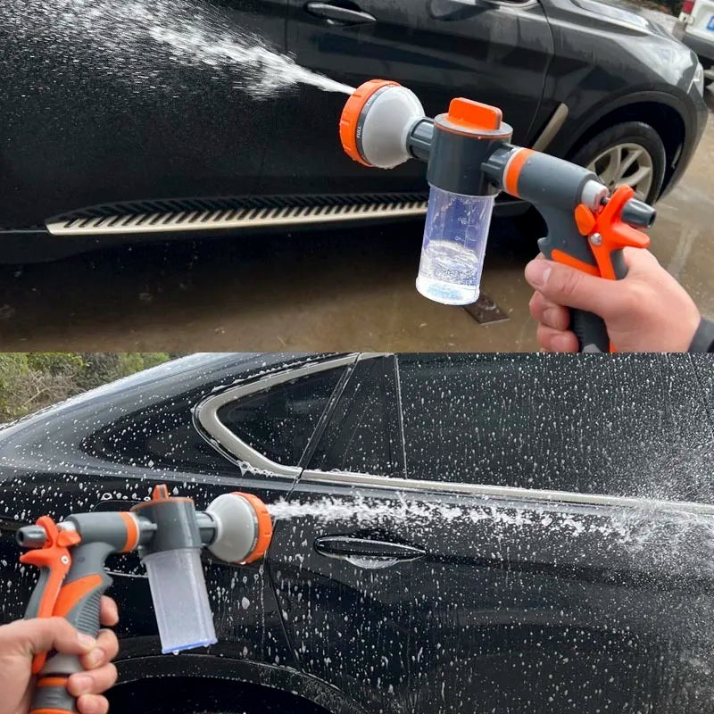 8 Function Foam Lance Water Gun High Pressure Nozzle Jet Garden Car Water Washer Sprayer With Foam Pot Cleaning Car Wash Tool